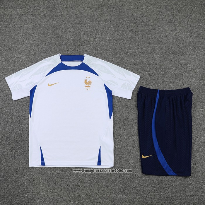 Tuta da Track Francia Manica Corta 202022 2023 Bianco - Pantalon Corto